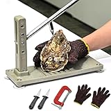 Oyster Shucker Tool Set, Oyster Clam Opener Machine, Stainless Steel, with 2 Knive & Gloves & G-clip