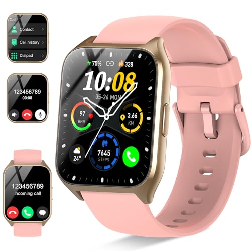 DUSONLAP Reloj Inteligente Mujer, 1.85' Smartwatch con Llamadas Bluetooth, Podómetro/Pulsómetro/Monitor de Sueño, Impermeable IP68 Smart Watch, 110+ Modos Deportivos Pulsera Actividad