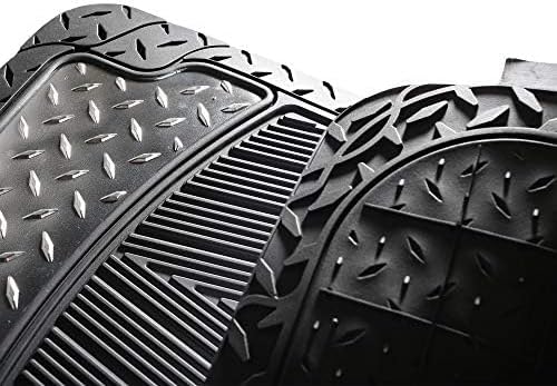 FH Group Automotive Floor Mats - Heavy-Duty Metallic Rubber Floor Mats for Cars, Universal Fit Full Set, Climaproof & Trimmable Floor Mats for Most Sedan, SUV, Truck, Red - Image 7