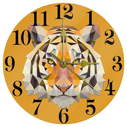 Horloge murale triangulaire tigre silencieuse à piles 25cm - 2