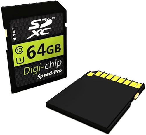 Digi-Chip Tarjeta de memoria SDXC Clase 10 de 64 GB para Nikon Coolpix L26, L810, L610, L820, L28, L320, L830, P310, P510, P7700, P520, P7800, P330,
