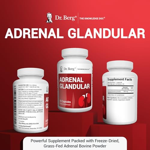 Dr. Berg Nutritionals AGF-30-C Dr. Berg Adrenal Glandular - Hormone Balance Formula That Supports Healthy Adrenal Function - Adrenal Support Supplement - 60 Capsules thumb #5
