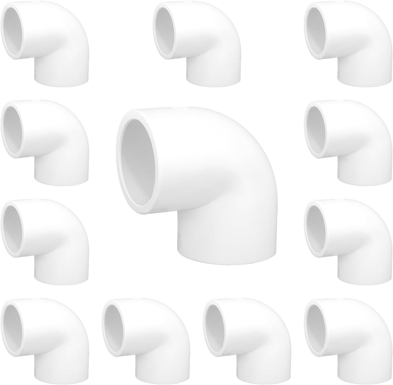 Amazon.com: 12 Pack 1 inch 90 Degree PVC Elbow Pipe Fittings, 2 Way ...