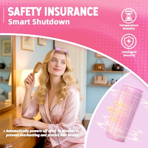Rechargeable Electric Hair Rollers, 2pcs Mini USB Heated Bangs Roller Set, Portable Bangs Curler for Hair Styling Tool, Cordless Heated Hair Curler with Auto Shutoff, Bangs Hot Roller DIY Hairstyles
