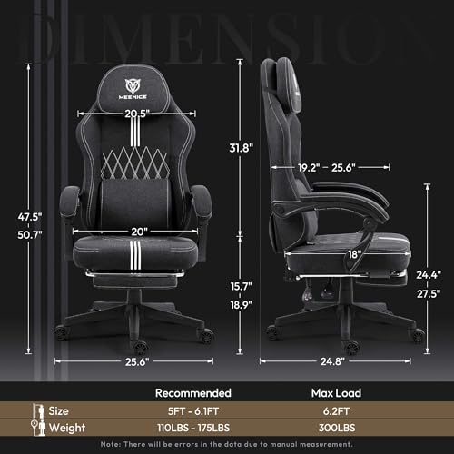 Gaming-Chair-with-Footrest-and-Pocket-Spring-CushionBig-and-tall-Fabric-game-chair-with-Cooling-Gel-and-Massage-LumbarAdjustable-High-Back-Ergonomic-Computer-Chair-for-Adults-Supports-up-to-300LBS