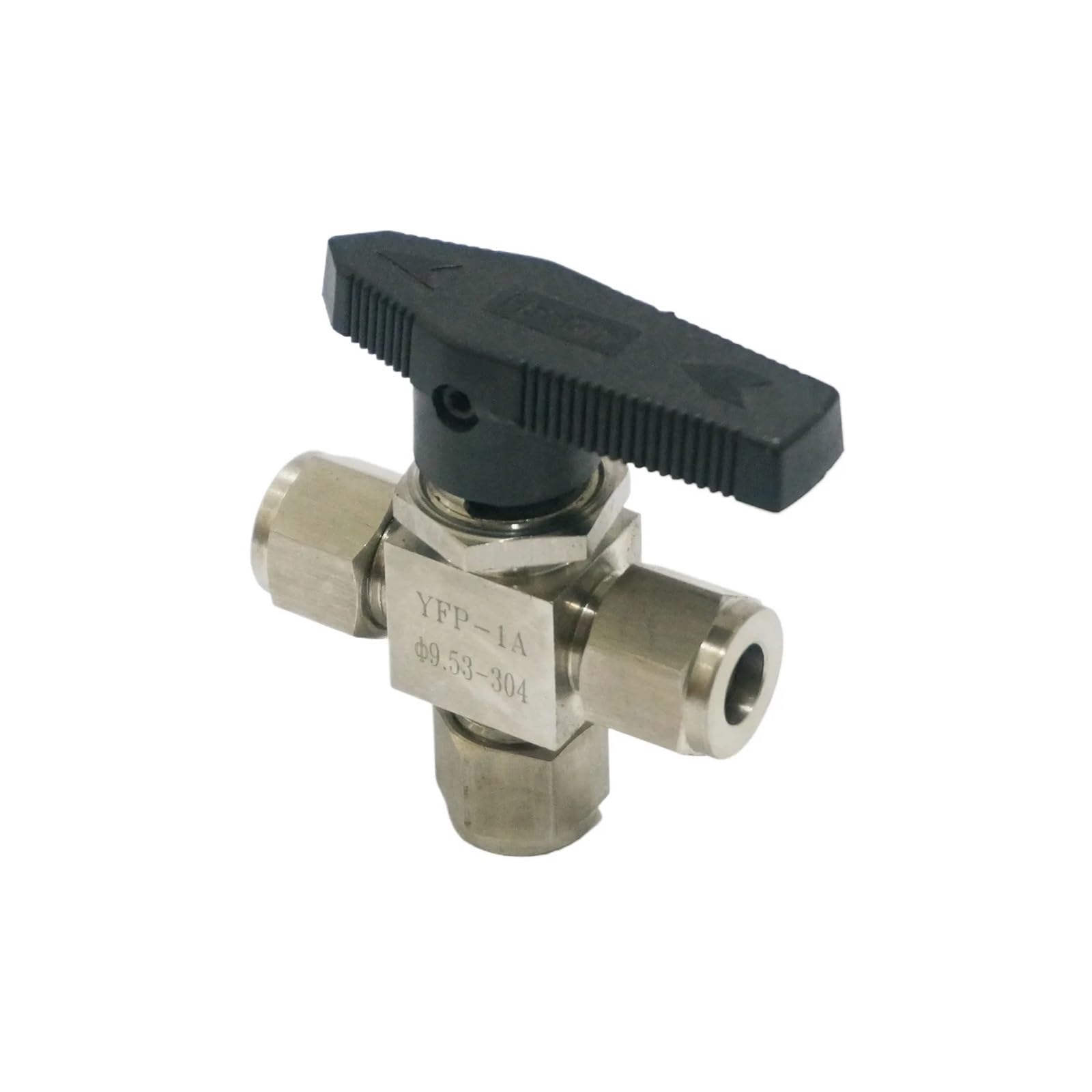 Czmdkexm One Color Fit For 3/8" O/D Tube 304 Stainless Steel Tee 3 Ways Compression Fitting Shut Off Ball Valve 915 Psi Pn 6.4