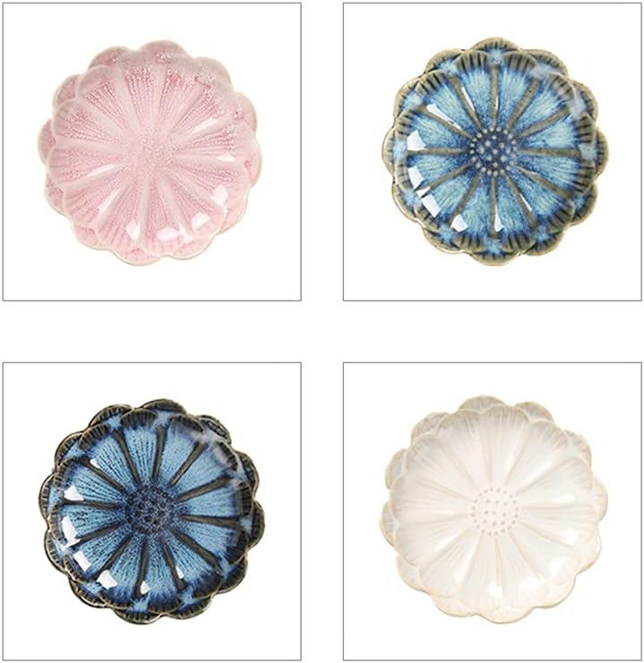 Ceramic Small Bowl-ice Cream Dessert Bowl 4 Pieces of Cereal Small Dish Bowl Snack Bowl Oven Safe Used in Microwave Oven Dishwasher Refrigerator (Color : A) (A)