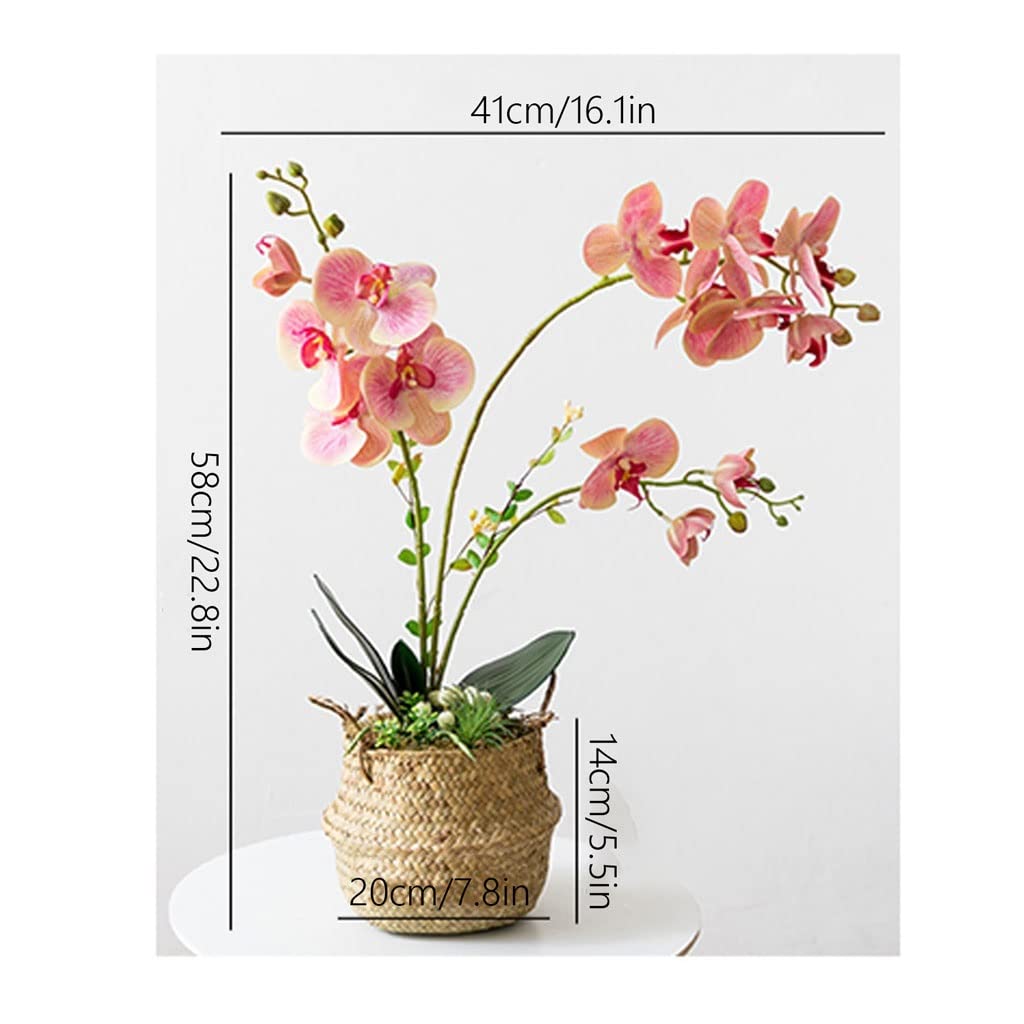 Symulacja Kwiatów Symulacja Kwiatów Phalaenopsis Zestaw Doniczkowe Bonsai Kompozycje Kwiatowe Stół Jadalny Sztuczne Kwiaty Dekoracje Domowe Biuro Kuchnia Sypialnia,Pink