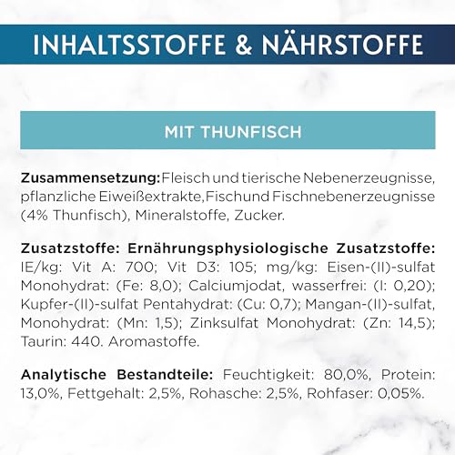 Gourmet Perle Erlesene Streifen Katzenfutter nass, mit Thunfisch, 26er Pack (26 x 85g)