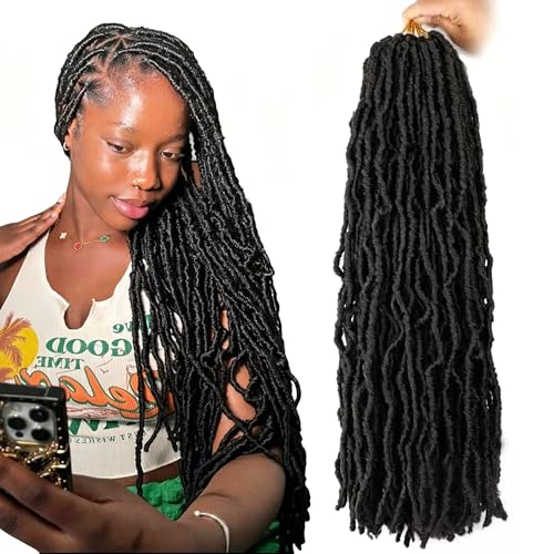 8 Packs Soft Locs Crochet Hair Pre Looped 20 Inch Faux Locs Crochet Braids Goddess Locs Dreadlocs Synthetic Hair For Black Women (2#, 20 Inch (Pack of 8))