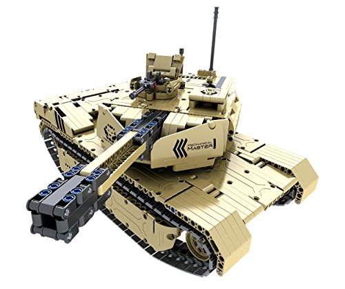 Bo-Toys R/C Shooting Tank Building Bricks Radio Control Toy, 1276 Pcs Military Battle Storm of The Desert  Tank Kit with USB Rechargeable Battery, Construction Build It Yourself Toys - Thumbnail 2
