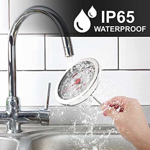 Efengcook Oven Safe Analog Meat Poultry Cooking Thermometer With 3 Inch Waterproof Dial For Quick Reference, Easy To Read Roasting Temperature Guide, Silicon Cover For Prevent Burn, #TOP5