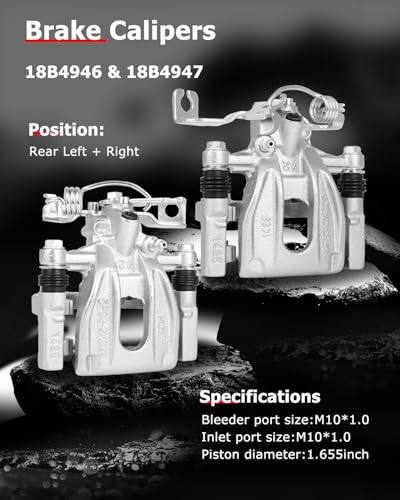 Image of cciyu 18B4946 18B4947 Rear Left & Right Brake Calipers With Bracket For Ford For Five Hundred /For Freestyle /For Taurus /For Taurus X,For Mercury For Montego /For Sable