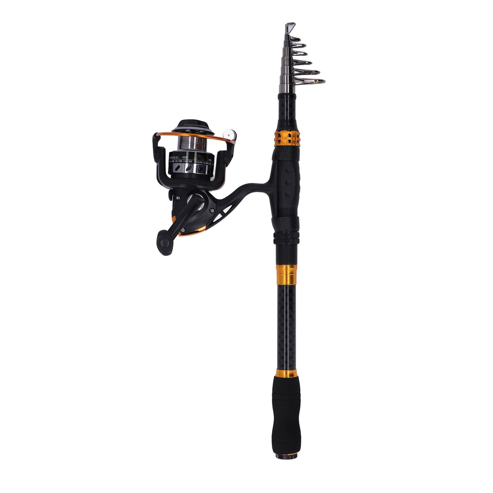 Kit canna da pesca professionale Canna da pesca telescopica leggera in fibra di carbonio con mulinello da spinning Set completo per pesca in acqua dolce e salata Canna da 2