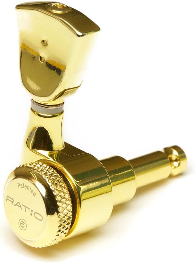 Graph Tech PRL-8341-G0 Ratio 3+3 Electric Guitar Locking Machine Heads - Vintage Style / Gold Finish (PRL8341G0d1)