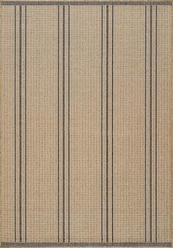 Tapete de área Abani 8 x 10 Beige con rayas clásicas miniatura 3