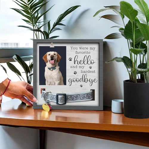 Sporgo Holz Bilderrahmen mit Foto: Hund und Katze Gedenk Fotorahmen, Andenken An Verstorbenen Hund, ErinnerungBilderrahmen, Holz Bilderrahmen für Hunde oder Katzenbesitzer (9 x 9 Zoll)