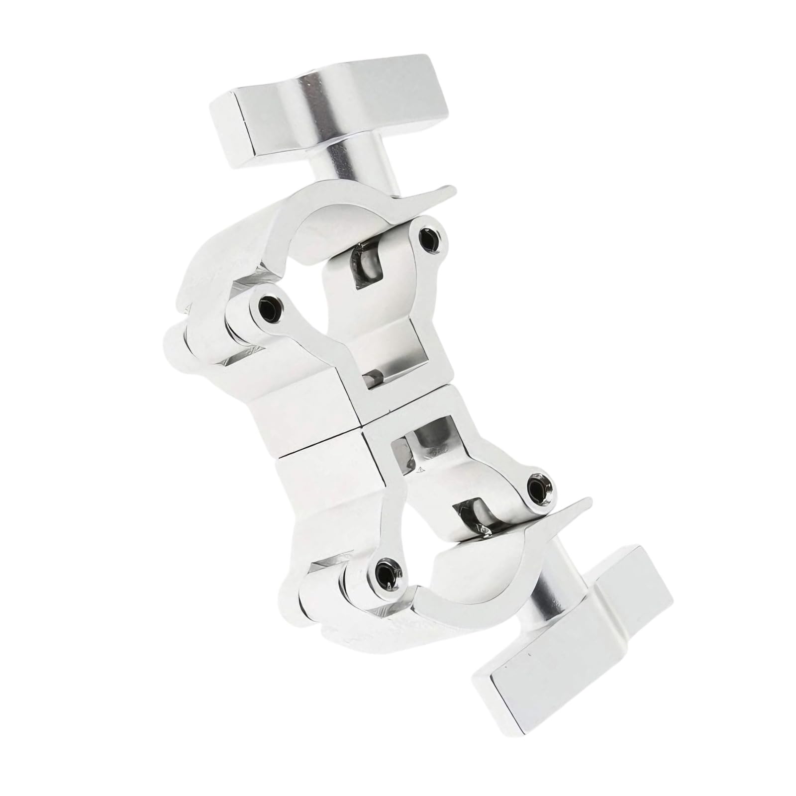 Cazstyk Silver Lightweight Aluminum Stage Light Clamp High Strength Double For 25-30Mm Tube Light Fixture Clamp