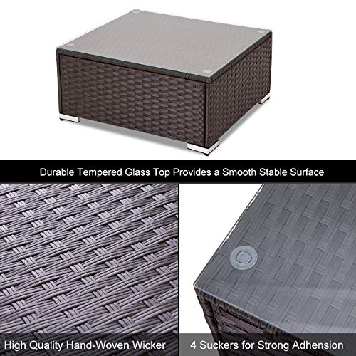 image for U-MAX 7 Pieces Outdoor Patio Furniture Set, All Weather Brown PE Ratta