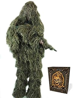 Arcturus Ghost Ghillie Suit: Woodland Camo | Double-Stitched Design with Adjustable Hood and Waist | Camo Hunting Clothes for Men, Military, Sniper, Airsoft and Hunting (Woodland, Regular)