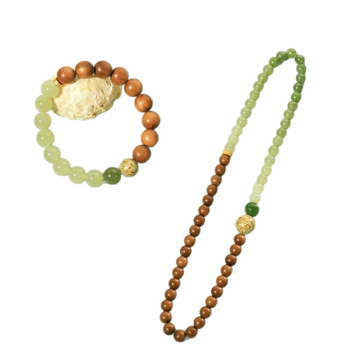 Braccialetto Perle Bracciale In Sandalo E Giada Hetian Di Varie Misure