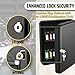 Flexzion Key Cabinet Key Lock Box Wall Mount with 60 Key Holder Organizer Locker Case, Colored Key Tags & Hooks Wall Mounted Lock Box for Keys Storage, Homes, Property, Hotels, Business (Black)