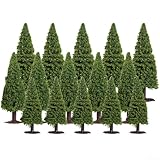 Set mit 15 Miniatur-Bäumen Modellbäume für Weihnachtsdorf, entworfen für Modelleisenbahn-Landschaft und DIY-Landschaftsdekoration