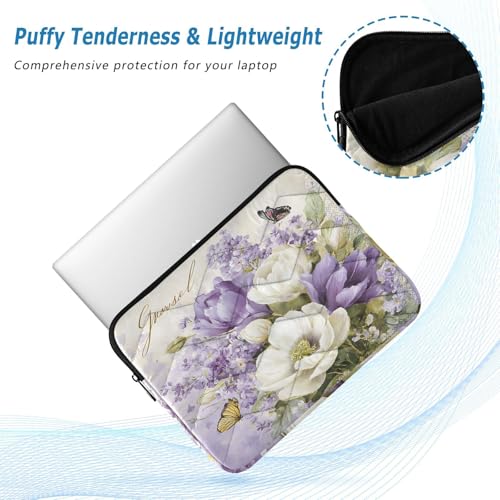 Funda acolchada portátil con diseño floral para laptop 13 pulg miniatura 5