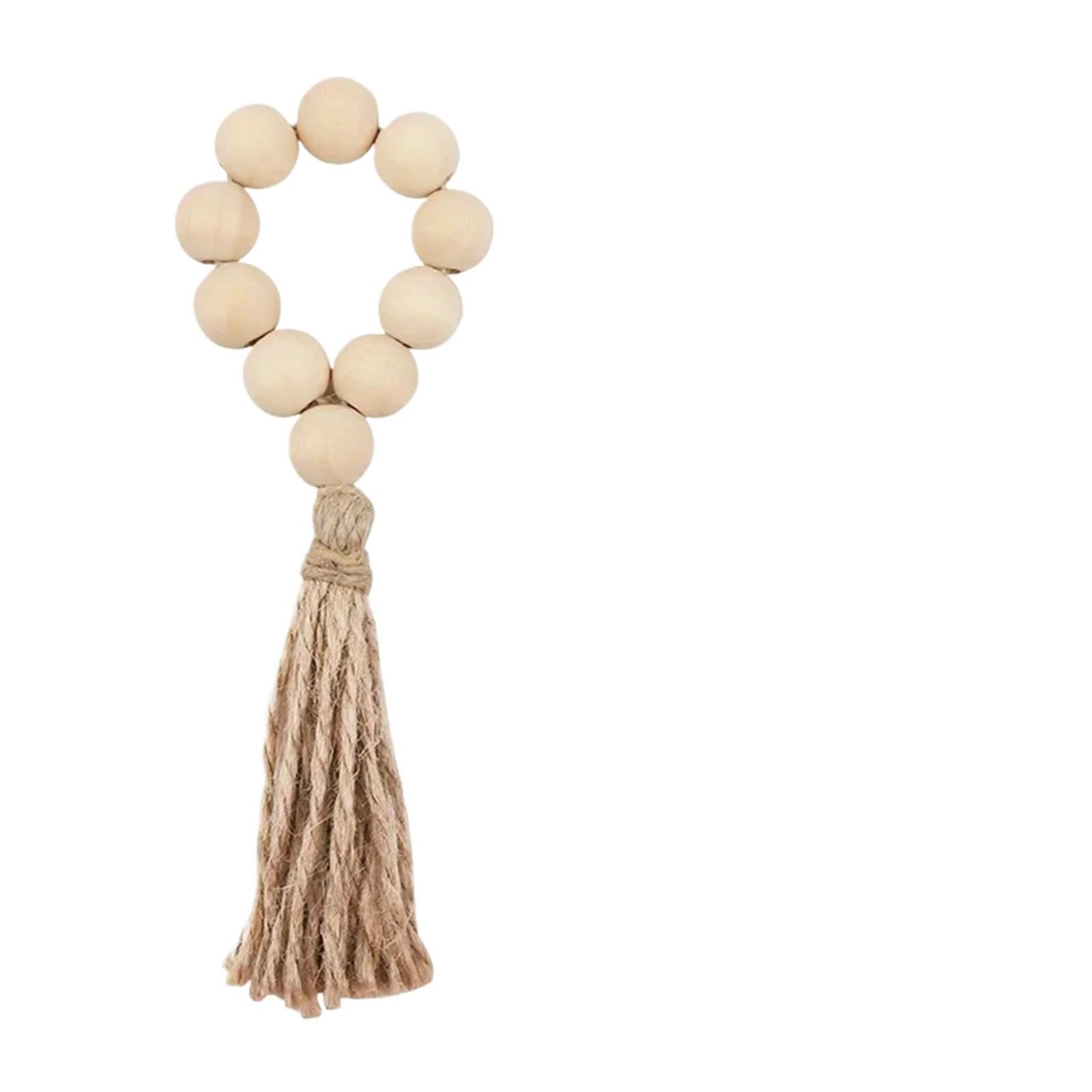 Anillos de servilleta para decoración de mesa, Servilleteros con borlas y cuentas de madera, 60 unidades. Decoración mesa boda boho