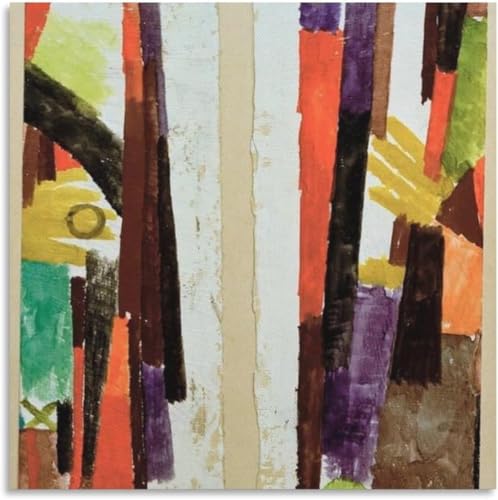 Art mural abstrait Paul Klee pour salle de bain et salon tableau 40x40cm