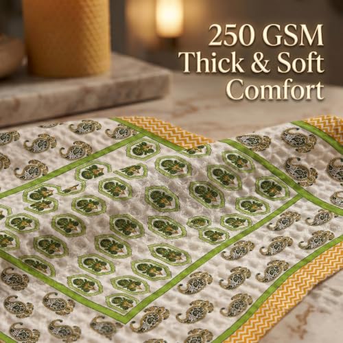 Image of Mafatlal Madhuban Soft & Absorbent Cotton Bath Towel (147x76 cm) | 250 GSM | Lightweight, Quick Dry, Floral Design