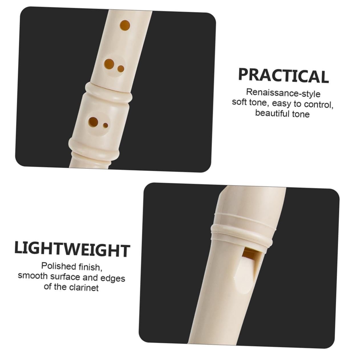 Clarinete de 8 Agujeros de Resina Beige, 1 Juego para Estudiantes | Decoracion Colegio, Ligero y Fácil de Llevar, Juguetes Baratos Niño Niña, Instrumentos Musicales Niño Niña