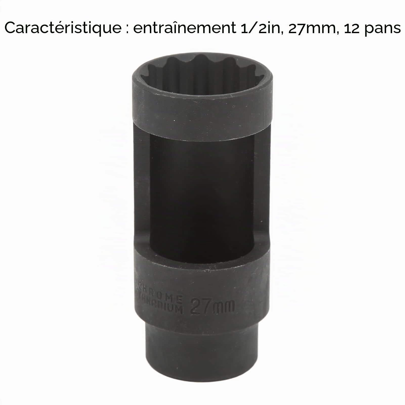 Pour Douille D'injecteur 1 2in Drive 27mm 12 Points en Acier au Chrome-vanadium Universel Pour Voitures Douille D'injecteur Pour Outil de Suppression D'injection