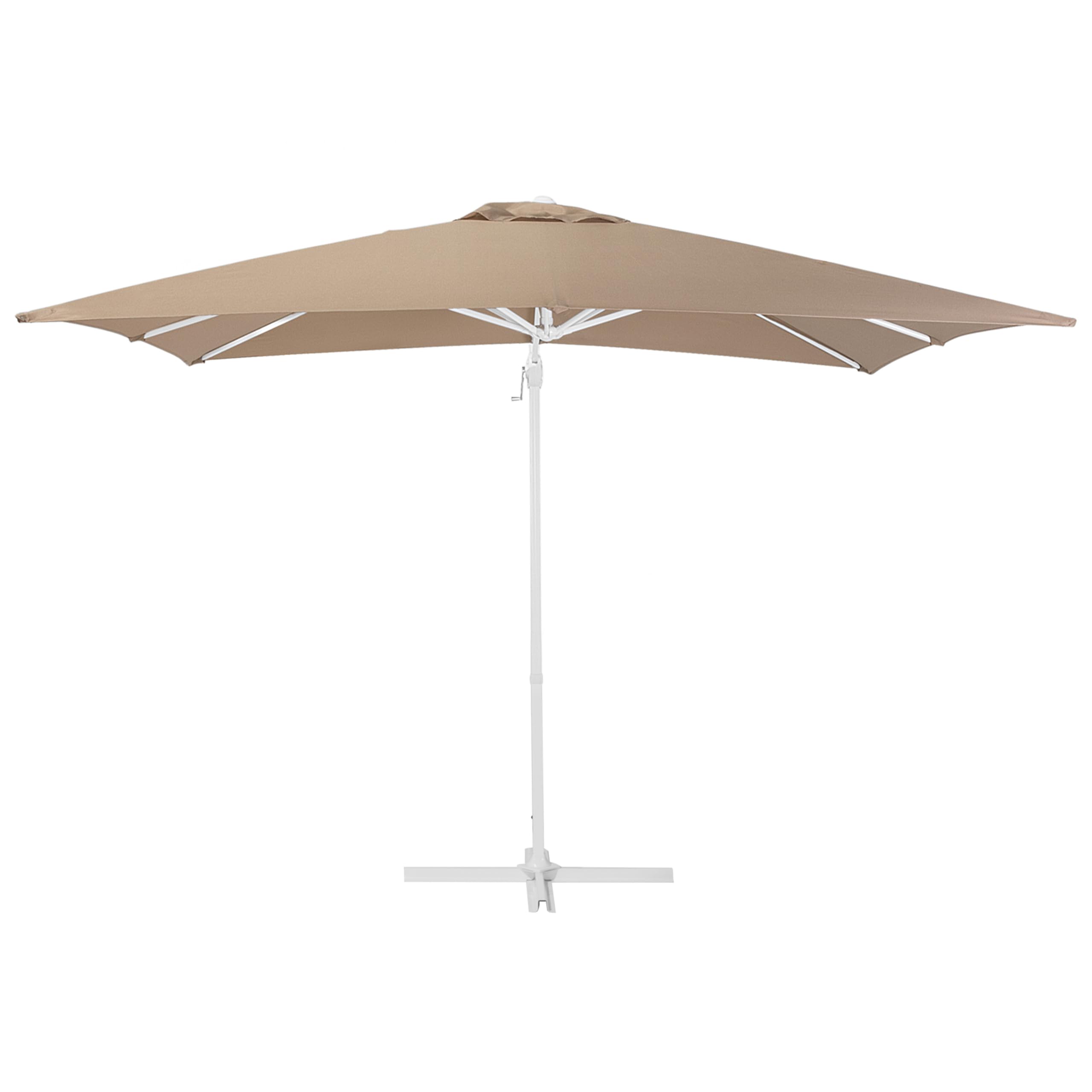 Beliani Ombrellone da giardino mocca bianco 250 x 250 x 235 cm