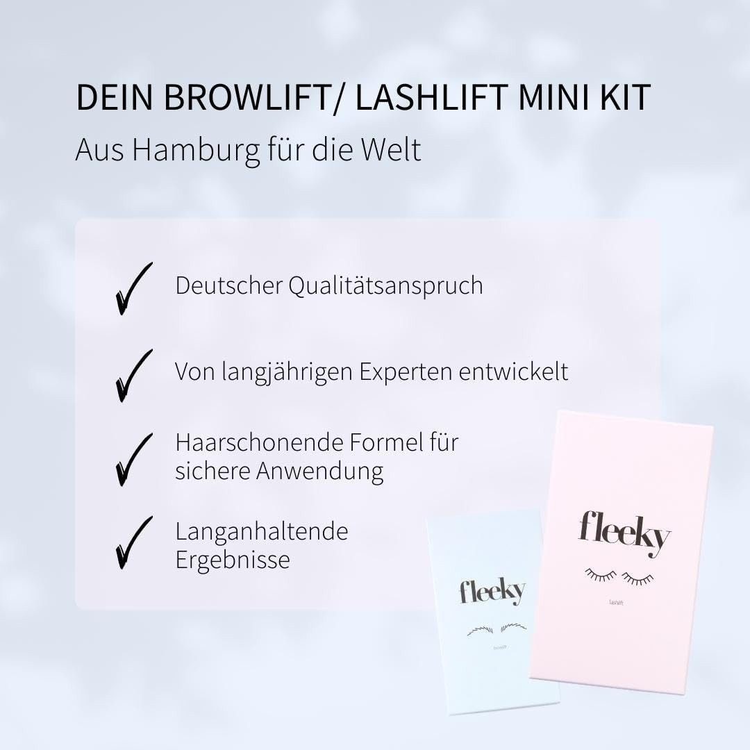fleeky Augenbrauen & Wimpernlifting Set: Vegan und ohne Tierversuche - Lash & Brow Lifting Kit für natürlichen ausdrucksvollen Wimpernschwung & perfekt gestylte Brows