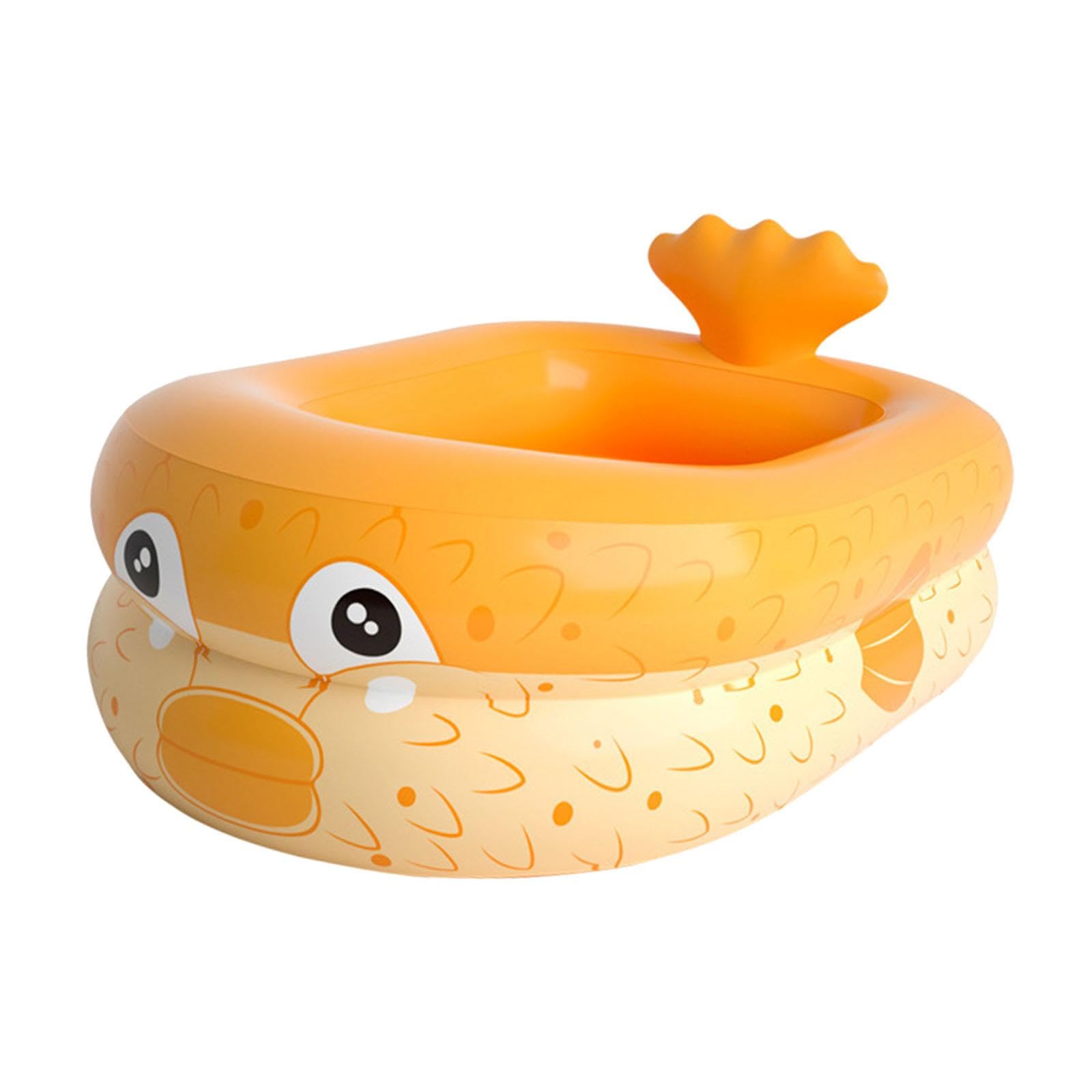 Piscina Gonfiabile per Bambini, Piscina con Giochi d'Acqua e Palline per Interni, Giardino e Cortile, 110 Cm Arancione