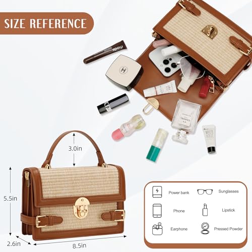KKXIU Straw Purses for Women – Summer Beach Shoulder Purse & Clutch Handbag, Woven Crossbody Bags for Women3