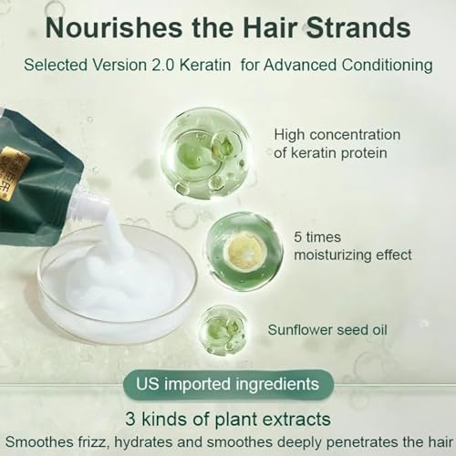 OBRADOYA Polypeptide Keratin Hair Mask for Damaged Hair - Keratin Hair Treatment, Deep Conditioning Hair Mask for Dry Damaged Hair and Growth, Hydrating & Repairing, Mascarilla Para El Cabello (1 PC) 3 PCS
