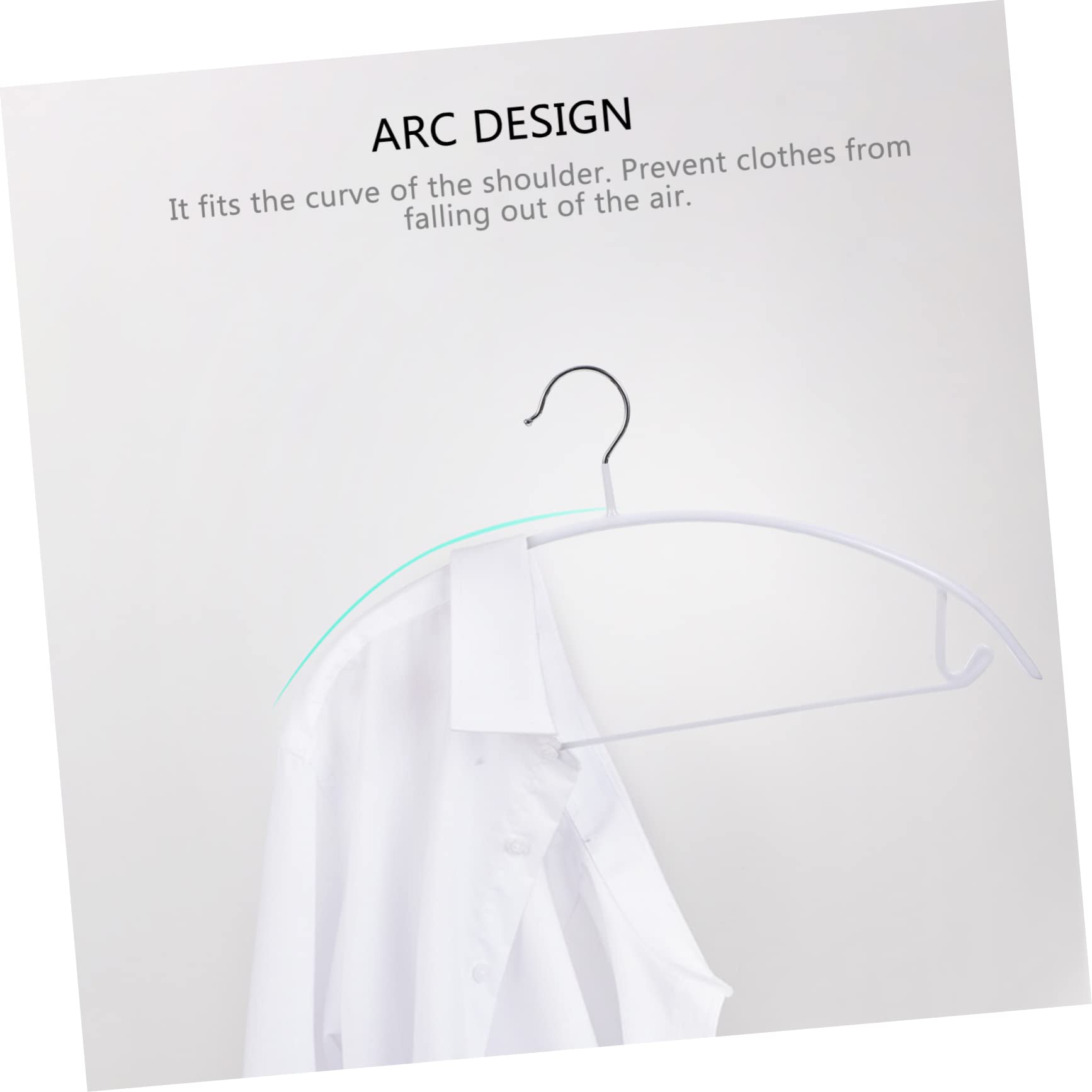 Pvc Grucce Appendiabiti Semicircolari Antiscivolo Bianco 10 Pezzi | Portata 8kg, Finitura senza Segni, Adatte a Cappotti e Maglioni, per Armadi Invernali