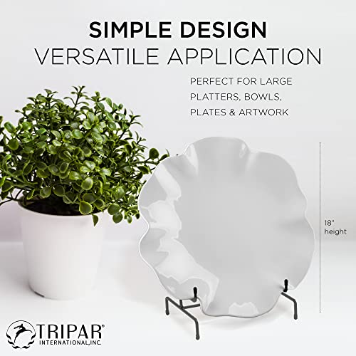image for TRIPAR 11 Inch Black Metal Display Stand Easel for Bowl and Platters, 