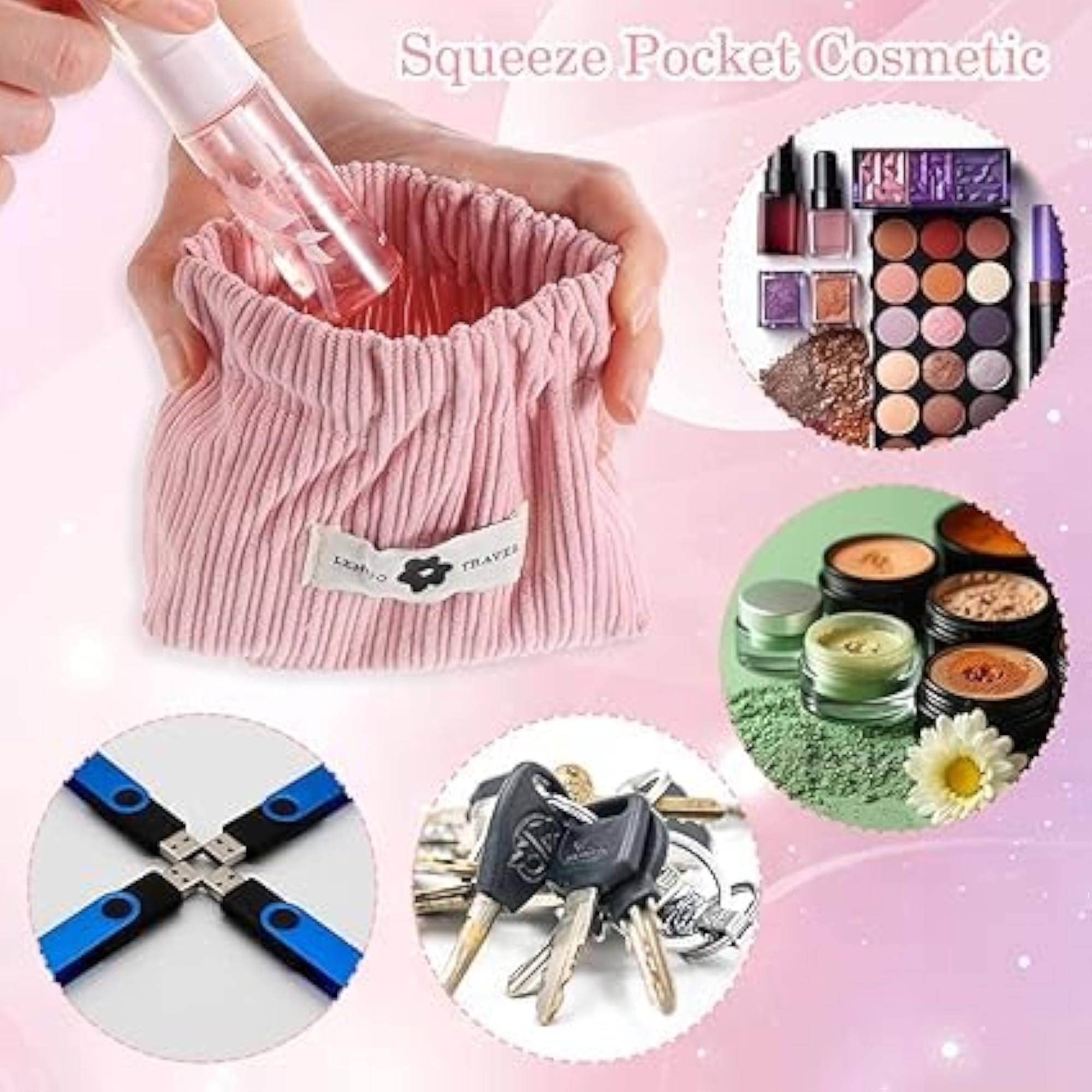 4 Pcs Portable Corduroy Storage Bag