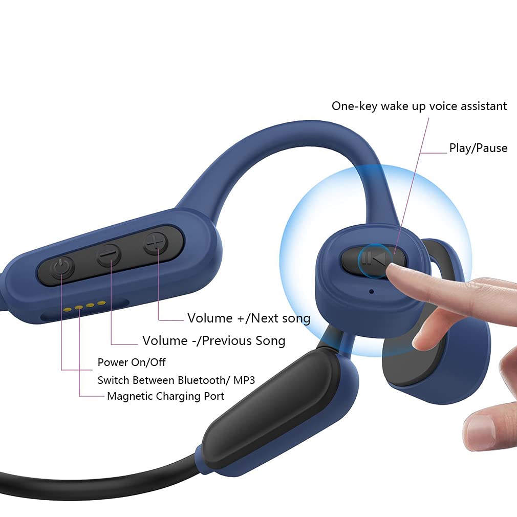 Cuffie Wireless per Nuoto Open-Ear Auricolari Bluetooth 5.0 a Conduzione Ossea, IPX8 Impermeabili 16GB Nuoto Lettore MP3, Cuffie Senza Fili Stereo da Sportivi Corsa per Bambini Adulti Black