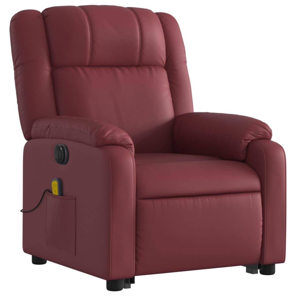 LAPOOH Lehnstuhl mit Rückenlehne, weinrot, aus Kunstleder, verstellbare Sessel für Wohnzimmer, Aufstehsessel, Relaxsessel (SPU:3205175)