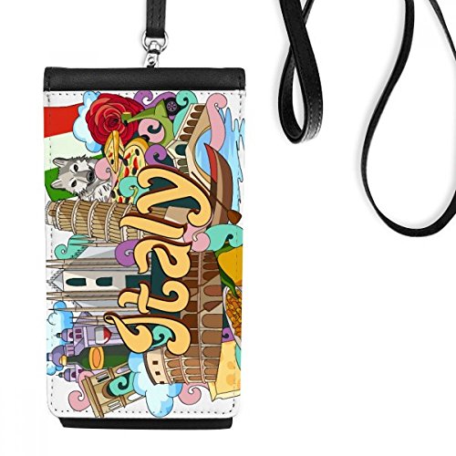 Cathédrale graffiti faux cuir pochette élégante pour smartphone