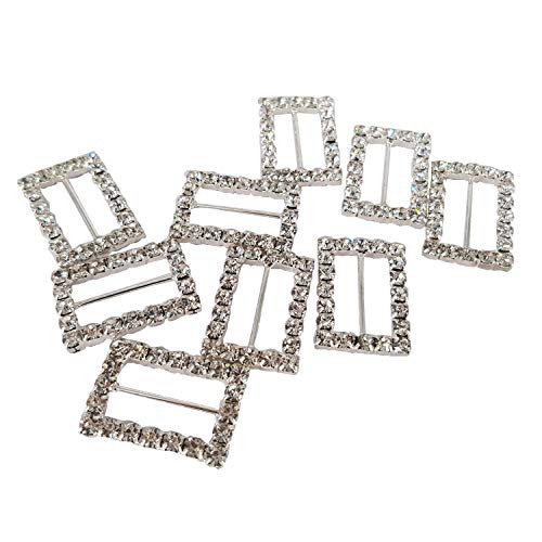 Attache strass en métal argenté antidérapante pour customisation de rubans et mode