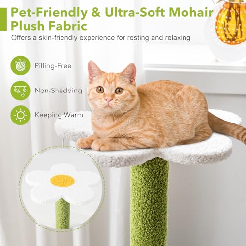 Árbol para gatos pequeño 34.5 pulg con poste rascador miniatura 5