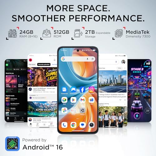 Image of TCL NXTPAPER 70 Pro Cell Phone, Android Phone Unlocked, 512GB Storage, 6.9 inch FHD+ 120Hz NXTPAPER 4.0 Display, 24GB RAM (8GB+16GB), AI Tools, 50MP Camera, Large Battery, 5G WiFi 6E, IP68, Stella Blue