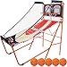 Deco Home Arcade Basketball Game with Dual Rim Backboard, Includes Electronic Tracking LED Scoreboard with 8 Game Modes for 1-4 Players, 5 Game Balls, Air Pump, Folding Assembly for Easy Storage