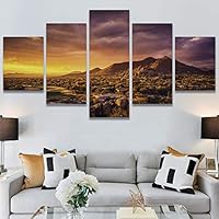 SIGNWIN 5 Panel Canvas Wall Art Modern Art Forest Multicolor Photography Relax/Calm Romantics Scenic for Home Decorations Ready to Hang - 60