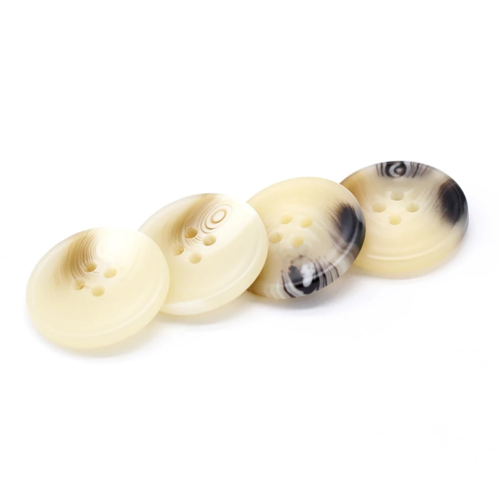 bottoni, Confezione Da 85 Bottoni In Resina A 4 Fori Marrone Beige 15-28mm for Abbigliamento Cucito Fai Te(Beige,21mm 15pcs)